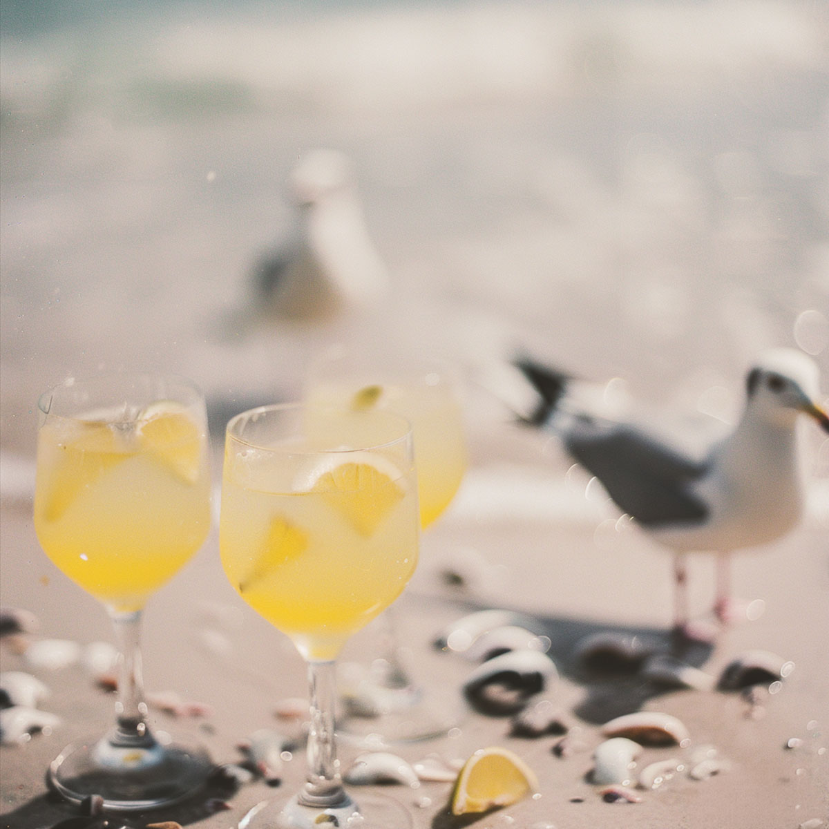 glasses and seagulls
